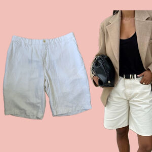 Polo Ralph Lauren Preston Fit Linen Silk Cotton Shorts – White Size 34